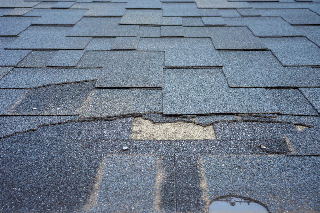 Asphalt shingle storm damage