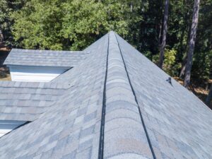 Roof ridge vent installed on a home.